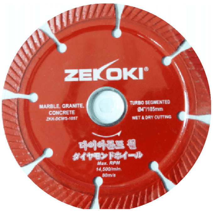Zekoki ZKK-DCWS-105T Diamond Cut Off Wheel 4" Segmented Turbo - KHM Megatools Corp.