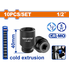Wadfow WMSD201 10 PCS 1/2" Impact Socket Set | Wadfow by KHM Megatools Corp.