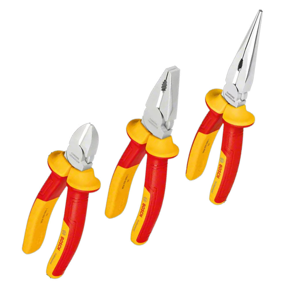Bosch VDE Plier Set 3Pcs (1600A02NG0) | Bosch by KHM Megatools Corp.