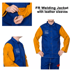Arcsmith FR Welding Jacker with Leather sleeves | Arcsmith by KHM Megatools Corp.