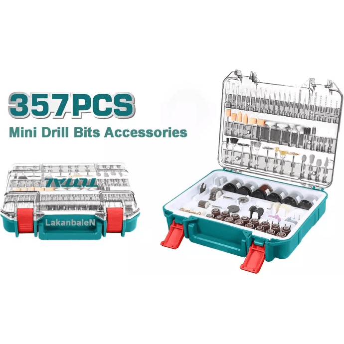 Total TACSD13571 357pcs Accessory Kit Set for Rotary Tool | Total by KHM Megatools Corp.