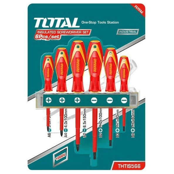 Total THTIS566 6pcs VDE Insulated Screwdriver Set | Total by KHM Megatools Corp.