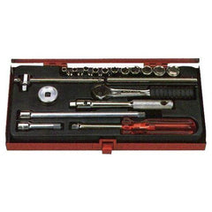 Flag F220S 1/4" Drive Socket Wrench Set Metric (20pcs, 6pts) | Flag by KHM Megatools Corp.