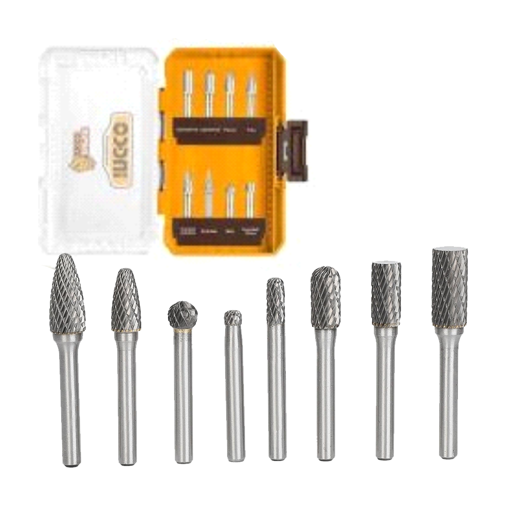 Ingco AKDL10801 Tungsten Carbide Rotary Burr Set 8PCS | Ingco by KHM Megatools Corp.