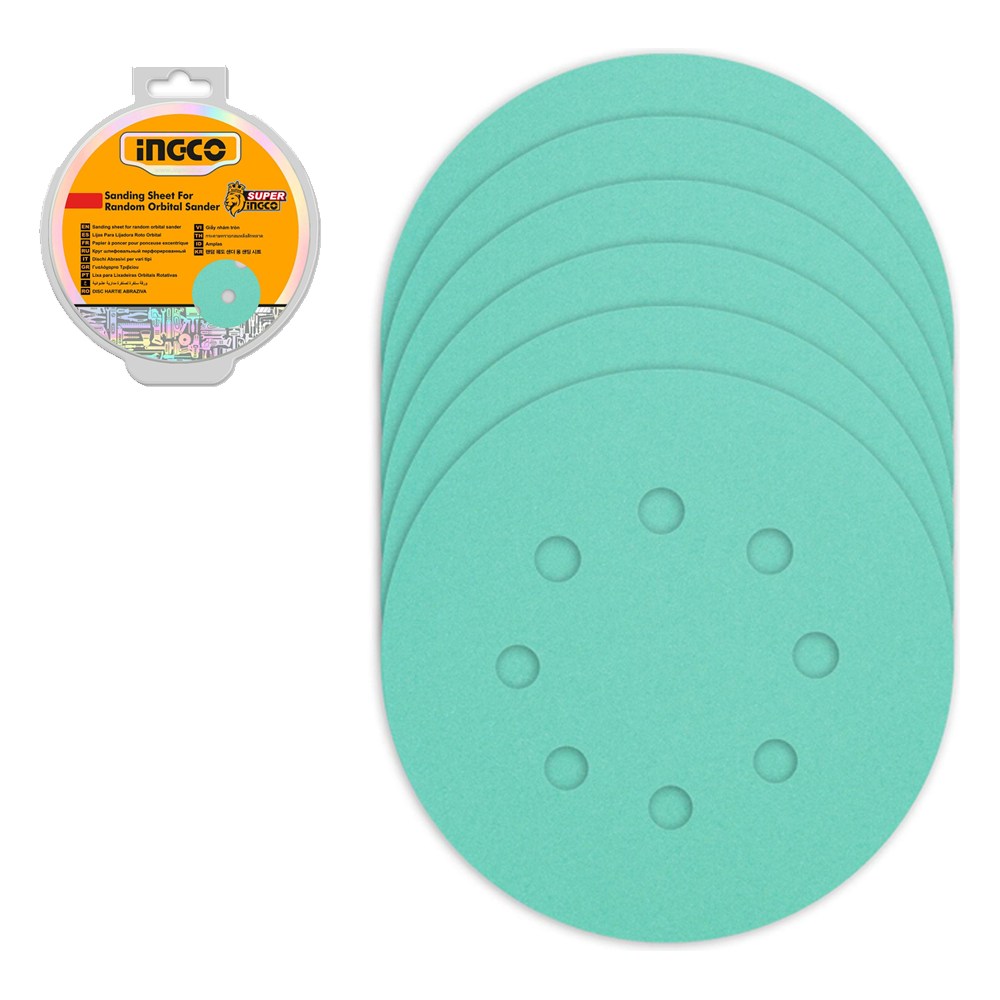 Ingco AKRS125050 Sanding Sheet for Orbital Sander 125MM 50Pcs | Ingco by KHM Megatools Corp.