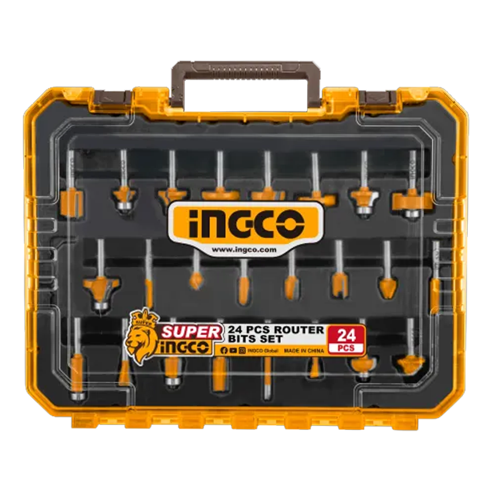 Ingco AKRT2401042 Router Bit Set 24Pcs 1/4" | Ingco by KHM Megatools Corp.