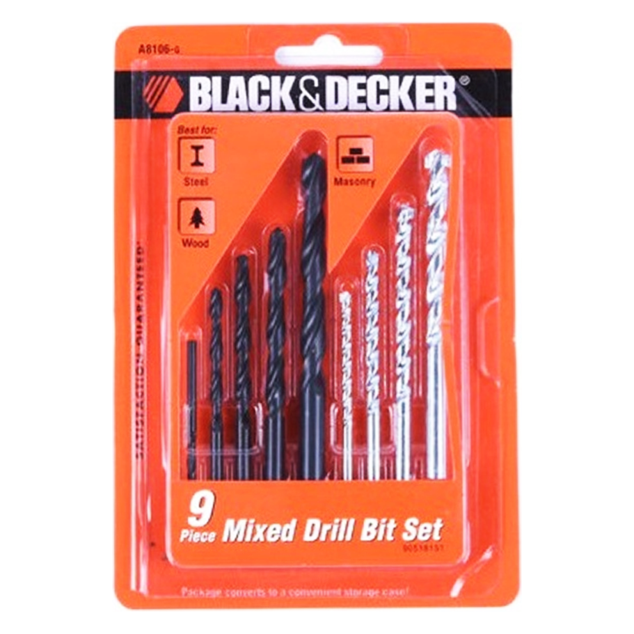 Black & Decker A8106G Metal/Masonry Drill Bit Set 9Pcs | Black & Decker by KHM Megatools Corp.