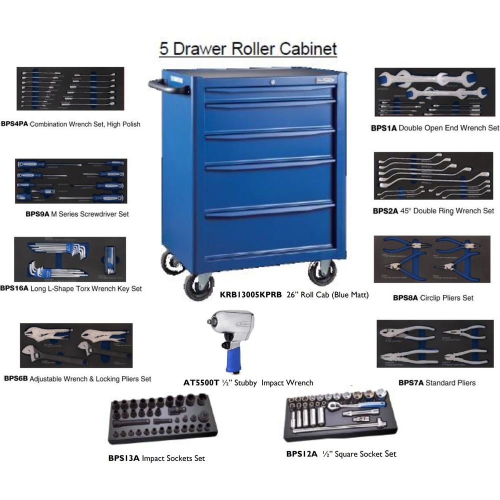 Blue Point KRB13005KPRB Tool Cabinet / Hand Tool Set | Blue Point by KHM Megatools Corp.