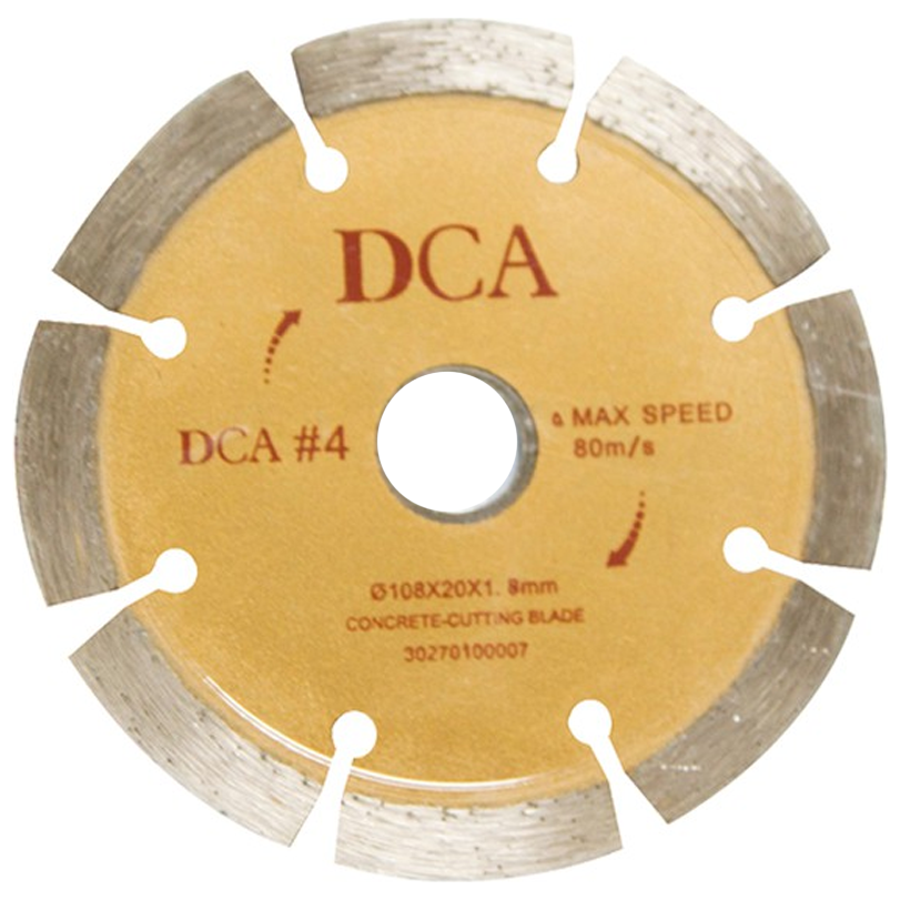 DCA #4 Diamond Concrete Cutting Disc 4" (Segmented) 30270100007 | DCA by KHM Megatools Corp.