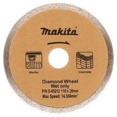 Makita D-05212 Diamond Cutting Disc Continuous Rim 4" (Wet) | Makita by KHM Megatools Corp.