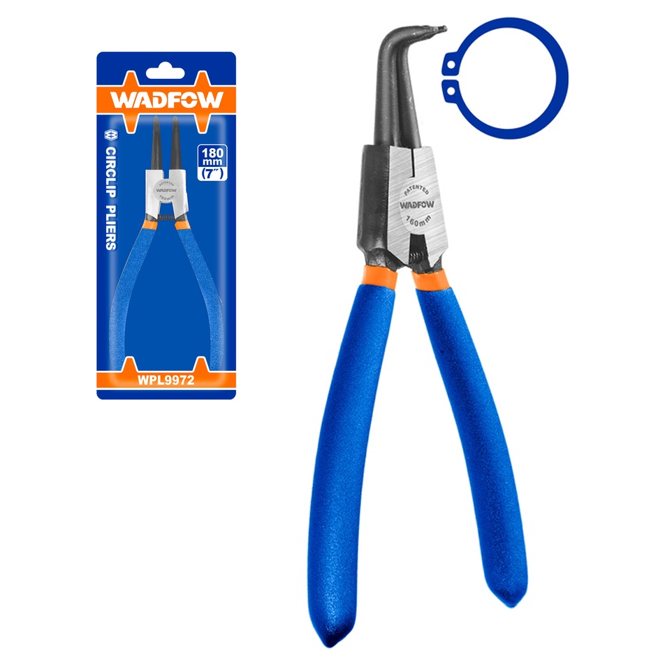 Wadfow WPL9972 Bent Circlip Pliers 7"(External) | Wadfow by KHM Megatools Corp.