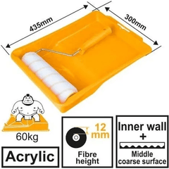 Ingco HKTCB032301 3 in 1 Cylinder Brush Paint Roller with Tray Set 9" (Acyrlic) - KHM Megatools Corp.