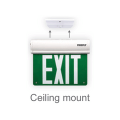 Firefly Double-Faced Exit Light with Wall/Ceiling Mount Option  3 x 1.2V 350mAh (3.6V) Ni-CD Battery