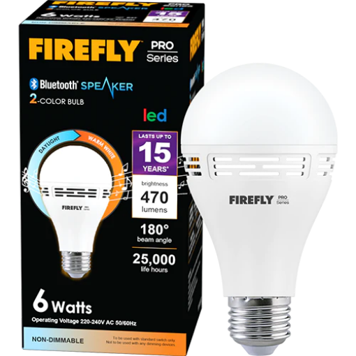 Firefly PRO Series FBF606DC Bluetooth Speaker 2-Color Bulb 6W | Firefly by KHM Megatools Corp.