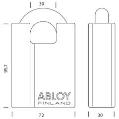 Abloy PL-362/25 High Security Padlock with Raised Shoulders (Short Shackle) | Abloy by KHM Megatools Corp.