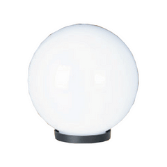 Firefly Globe Garden Lamps Plain White Opal Diffuser Post Installation