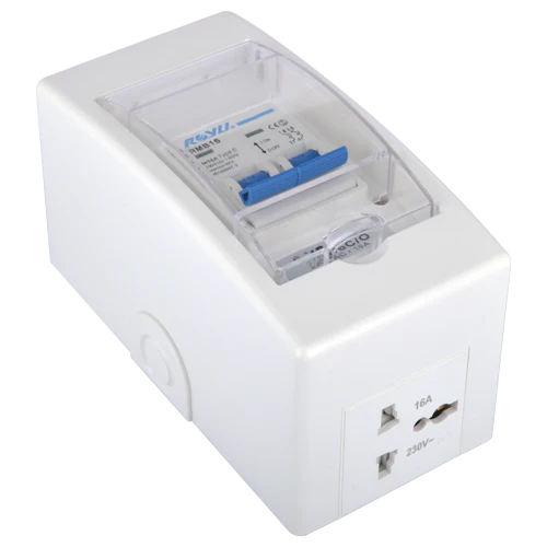 Royu Mini Safety Breaker with Cover & Outlet (DIN Rail Type) | Royu by KHM Megatools Corp.