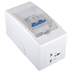 Royu Mini Safety Breaker with Cover & Outlet (DIN Rail Type) | Royu by KHM Megatools Corp.