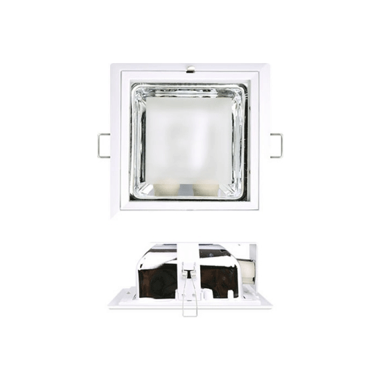Firefly Square Horizontal Downlight Recessed Type  with Partial Frosted Glass & Groove