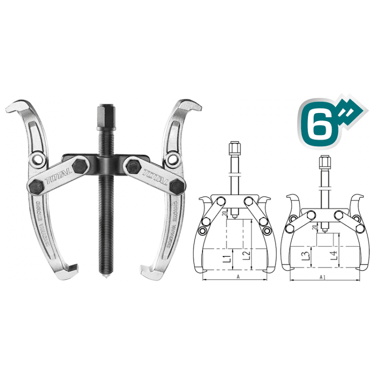 Total THTGP266 Two Jaws Gear Puller 6" | Total by KHM Megatools Corp.