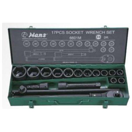 Hans 6601M 3/4" Drive 17pcs Impact Socket Wrench Set 19-50mm | Hans by KHM Megatools Corp.