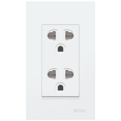 Royu WD913 Duplex Universal Outlet with Ground & Shutter Set 15A (Wide) | Royu by KHM Megatools Corp.