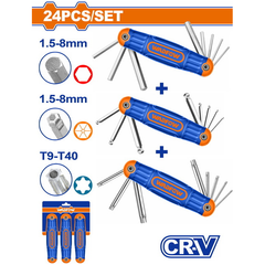 Wadfow WHK4203 Hex & Torx Folding Key Set | Wadfow by KHM Megatools Corp.