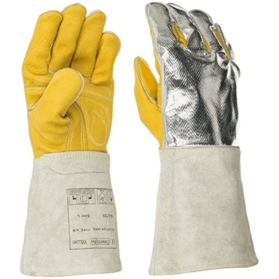 Weldas 10-2101L - Guanti Da Saldatore Professionali Taglia L, Con Fodera In Cotone