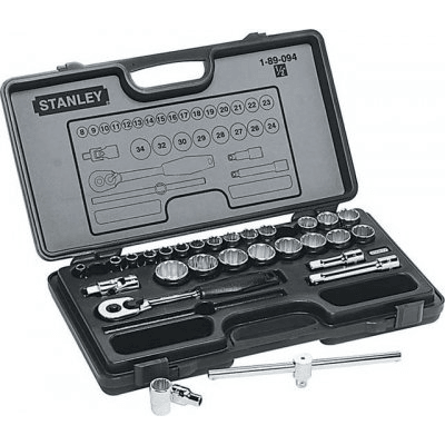 Stanley 89-094 1/2" Drive Socket Wrench Set 29pcs (8-34mm) 12 pts - KHM Megatools Corp.