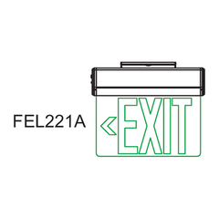 Firefly Single-Faced Exit Light with Wall/Ceiling Mount Option 3.6V 350mAh Ni-CD Battery