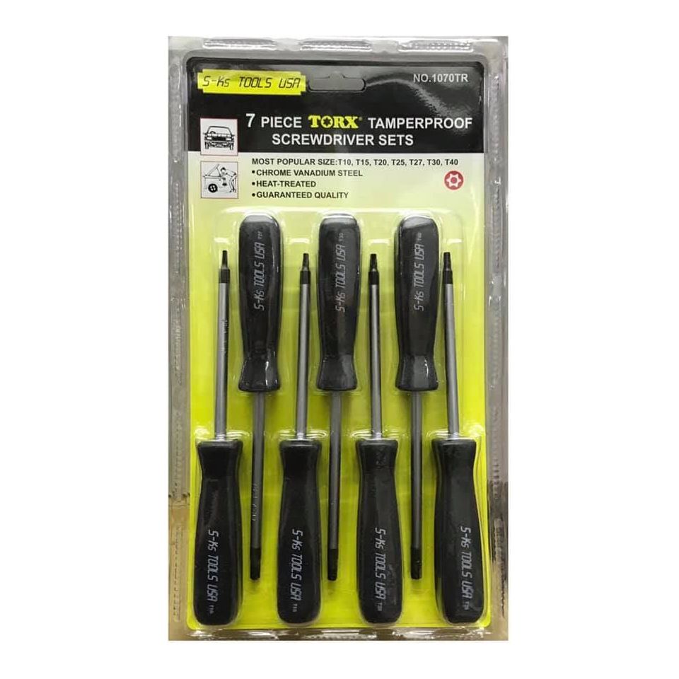 S-Ks 1070TR 7pc Torx Tamperproof Screwdriver Set | SKS by KHM Megatools Corp.