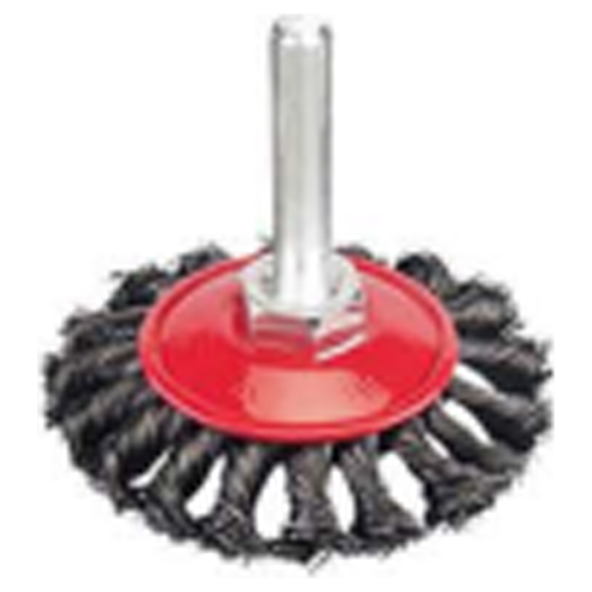 Maxsell MBK-7410 Circular Knotted Wire Brush 4" with 1/4 Shank | MaxSell by KHM Megatools Corp.