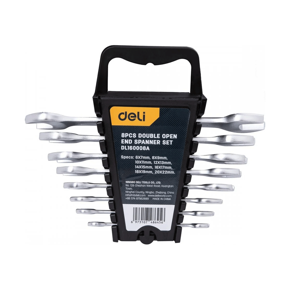 Deli EDL160008A Double Open End Spanner Set 8pcs | Deli by KHM Megatools Corp.