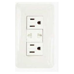 Omni P3-EG/EU/EG-PK 2 pc Convenience Outlet with Ground & Universal Outlet with Safety Shutter in Plate (Flush Type) | Omni by KHM Megatools Corp.