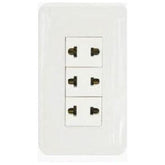 Omni P3-EU PK 3pc Universal Outlet in Plate (Flush Type) | Omni by KHM Megatools Corp.