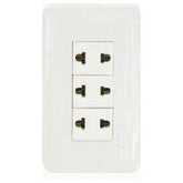 Omni P3-EU PK 3pc Universal Outlet in Plate (Flush Type) | Omni by KHM Megatools Corp.