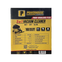 Powerhouse PH09-10Gallons-Plus Wet & Dry Vacuum Cleaner (Power Tool Socket)