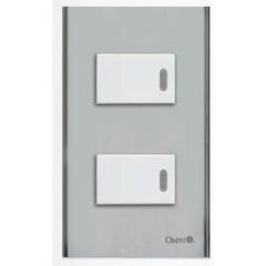 Omni SP2-S14-PK 2pc 1-Way Illuminated Switch in Stainless Plate 16A (Wide Series) | Omni by KHM Megatools Corp.