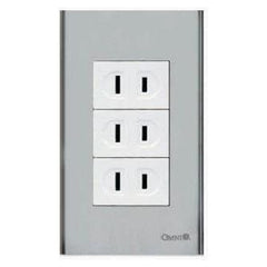 Omni SP3-WR-PK 3pc Regular Convenience Outlet in Stainless Plate 16A (Wide Series) | Omni by KHM Megatools Corp.