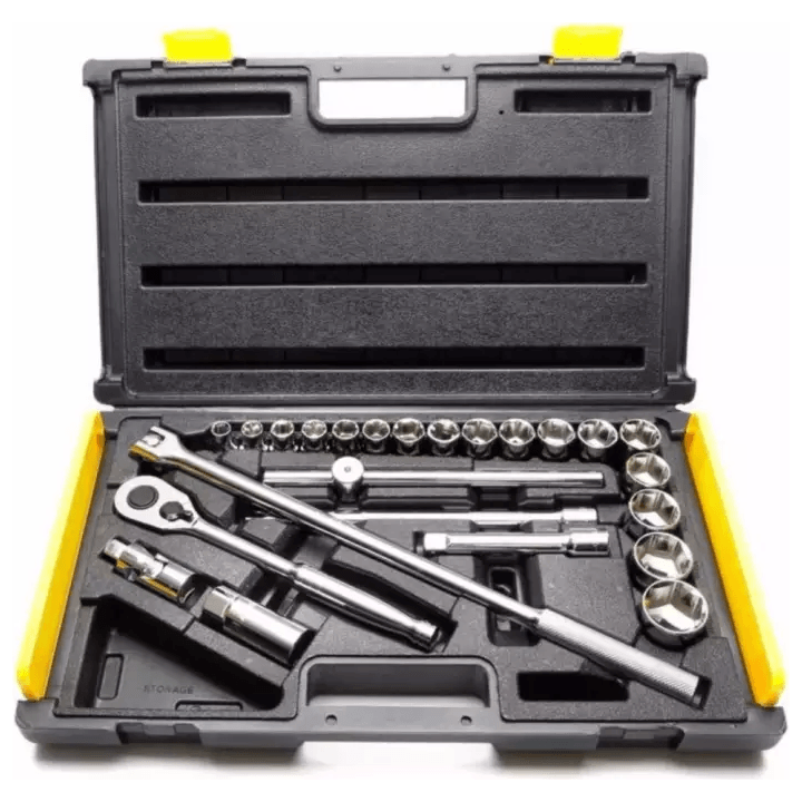 Stanley 86-589 1/2" Drive Socket Wrench Set 25pcs (10-32mm) 6pts - KHM Megatools Corp.