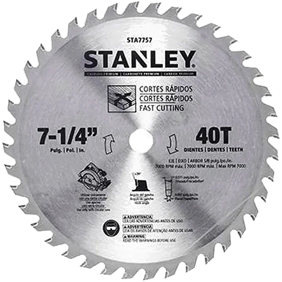 Stanley STA7757-AE Carbide Circular Saw Blade 7-1/4"x40T | Stanley by KHM Megatools Corp.