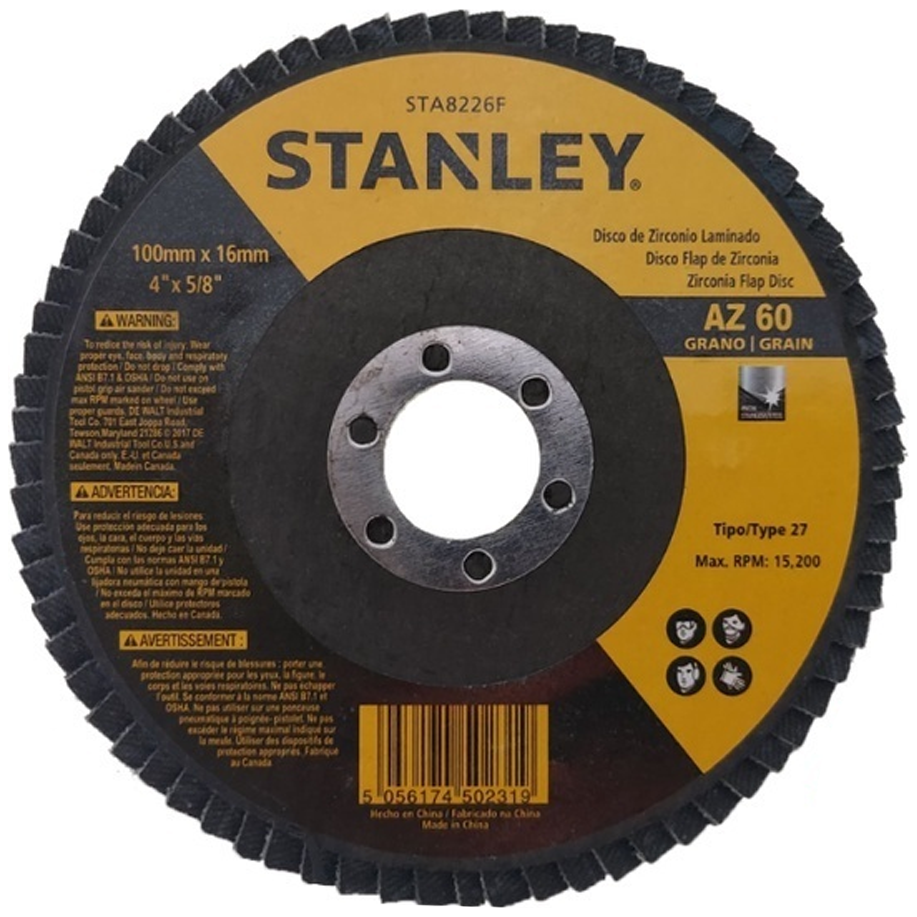 Stanley STA8228F Flap Disc 120G T27 | Stanley by KHM Megatools Corp.