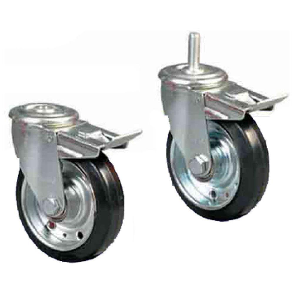 Viking Elastic Rubber Castor Wheels (524) (Swivel w/ Brake) | Viking by KHM Megatools Corp.