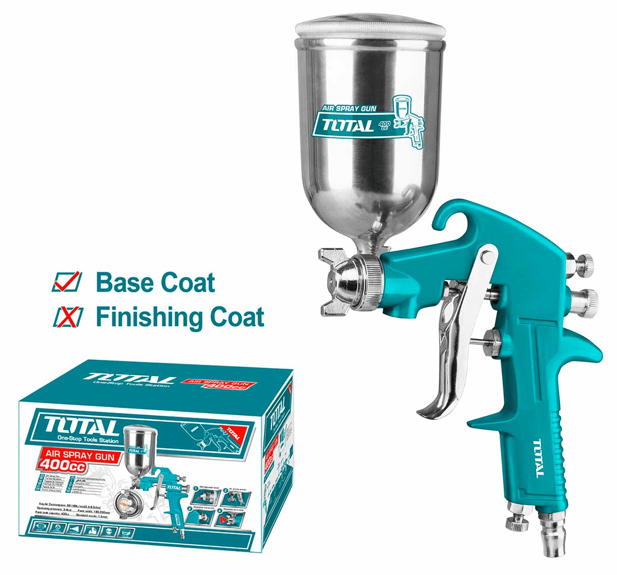 Total TAT10402 Paint Spray Gun 400cc Gravity Type | Total by KHM Megatools Corp.