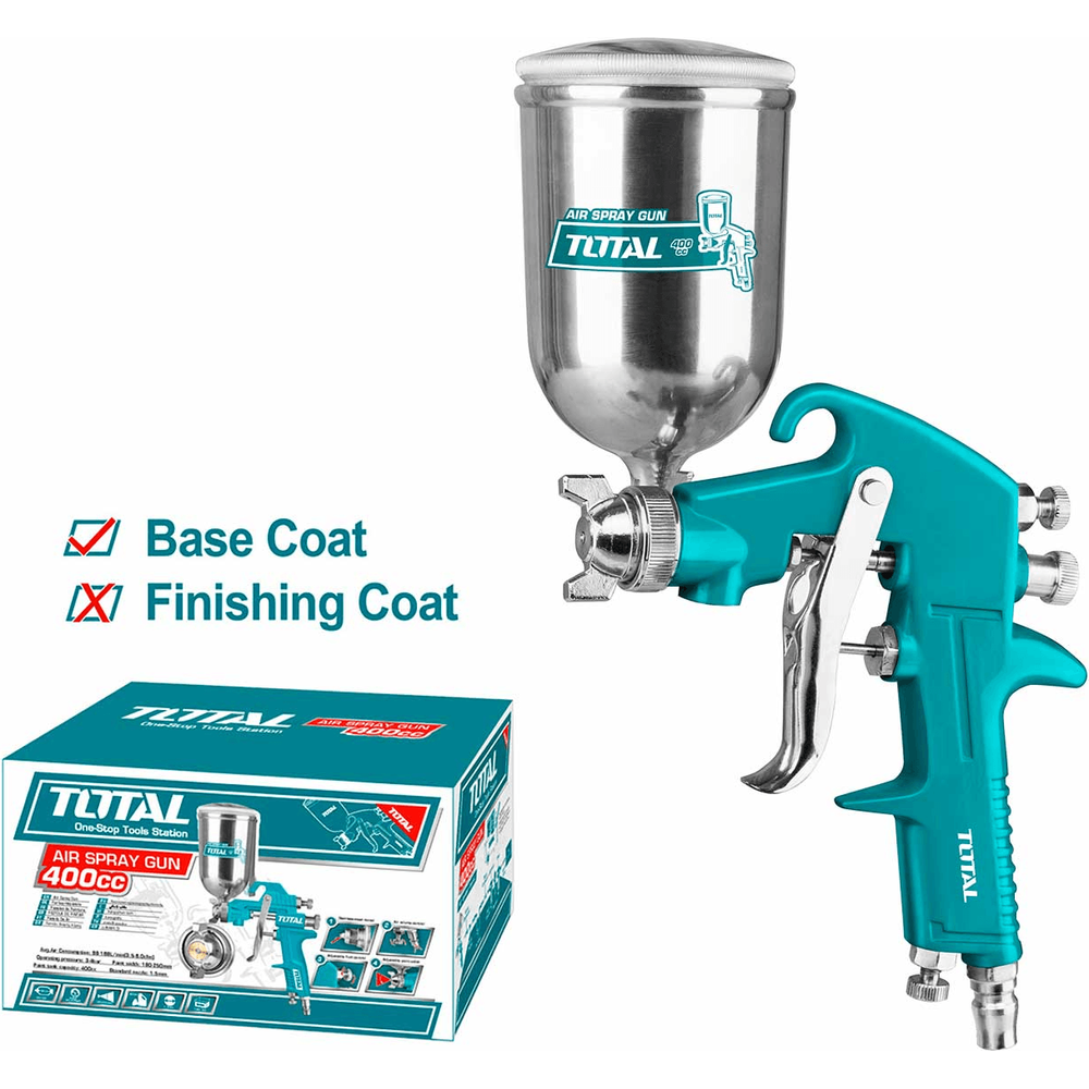 Total TAT10402 Paint Spray Gun 400cc Gravity Type | Total by KHM Megatools Corp.