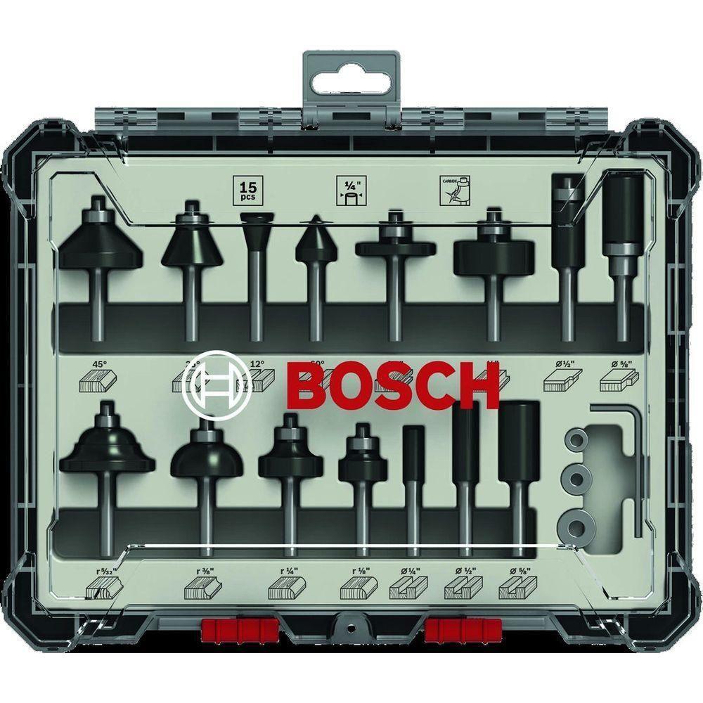 Bosch Router Bit Set 1/4" Shank (15pcs) [2607017473] Secondary image