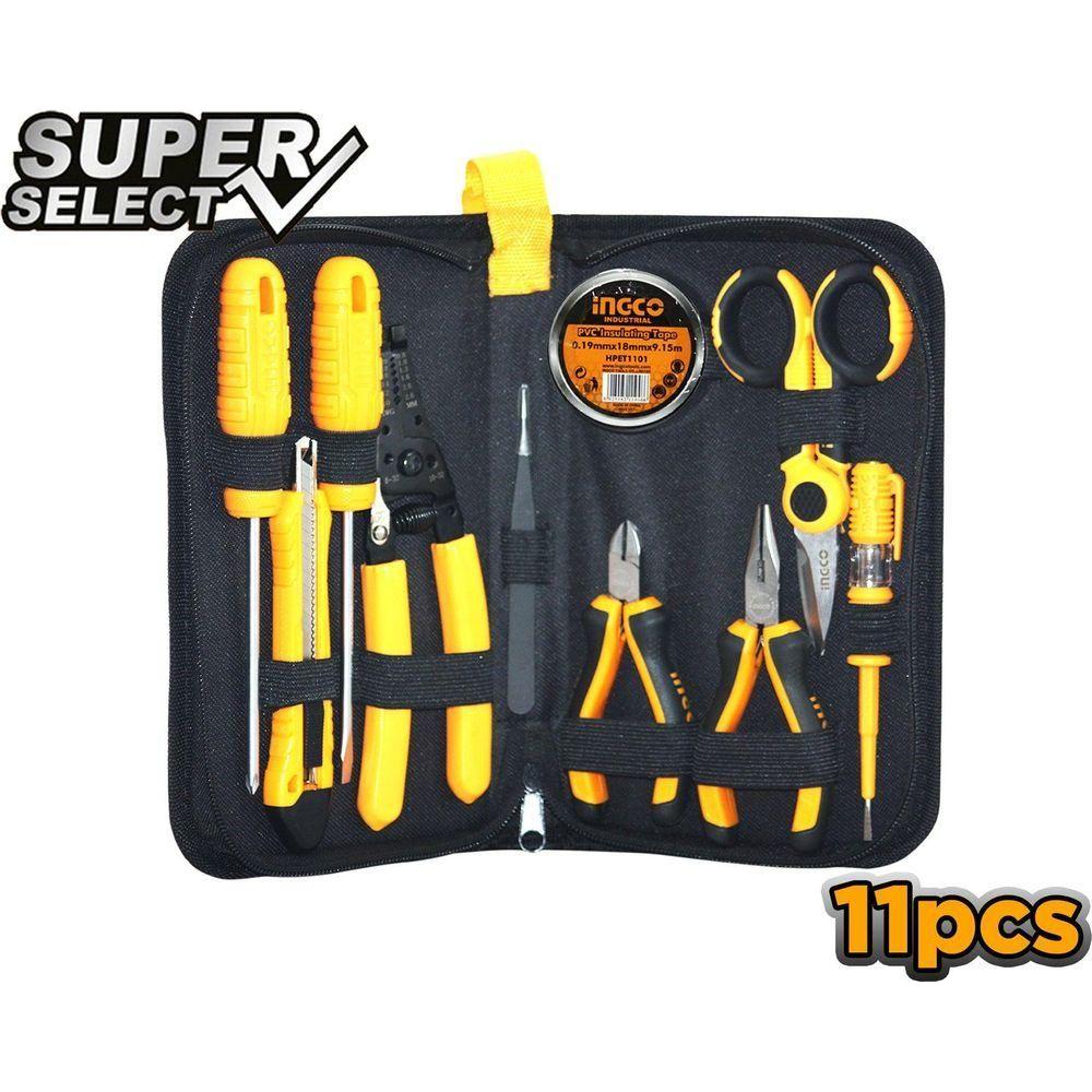 Ingco HKETS0111 11pcs Electricians Tool Kit Set (SS) - KHM Megatools Corp. Main image