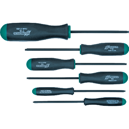 Bondhus 13546 (STX6) 6pcs Ball Star Tip Screwdriver set (Torx) | Bondhus by KHM Megatools Corp. Main image