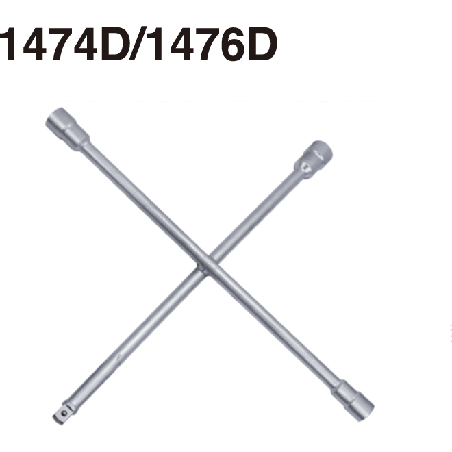 Hans 1474D 4-Way Lug Cross Wrench 16" (17-19-21mm x1/2"Drive) - KHM Megatools Corp.