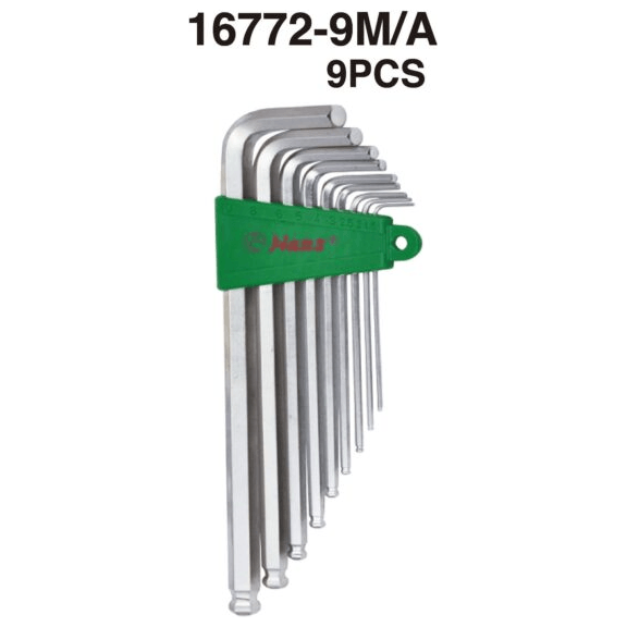 Hans 16772 Hex Key / Allen Wrench Set Ball End Tip (Longer Arm) - KHM Megatools Corp. Main image